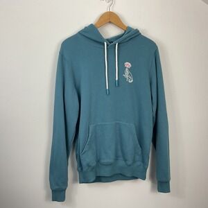 Whalebone Supply Company Teal Lotus Flower Graphic Pullover Hoodie Womens Medium